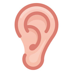 human ear organ flat icon