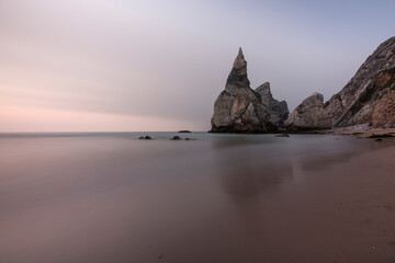 A view on Praia da Ursa during sunset