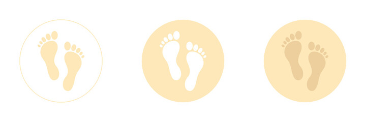 Set of web icons for feet flat design.