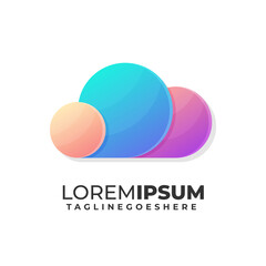 cloud color gradient logo icon