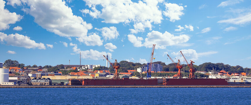 Shipyard Fredrikshavn city in Denmark,scandinavia,Europe	