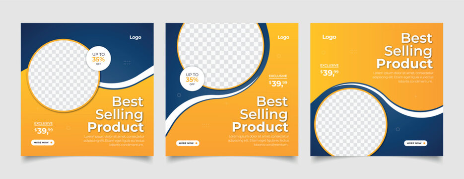 Best selling product social media banner template