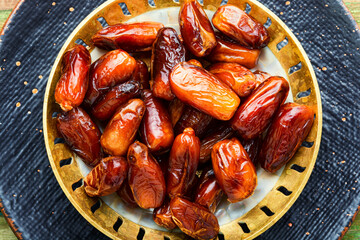 Eastern dried date on table