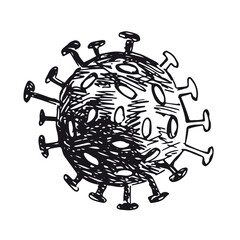 Coronavirus, covid-19,  hand drawn vector illustration	
