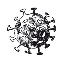 Coronavirus, covid-19,  hand drawn vector illustration	
