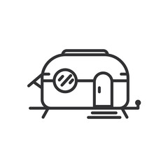 Camper trailer icon. Camper isolate on white background.