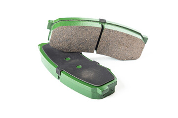 New brake pads on white background isolated object
