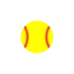 Yellow heart shaped baseball And red stitch baseball Isolated on white background.