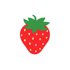 Red strawberry fruit Leave space for adding text. Isolated on white background