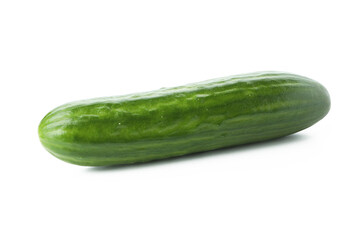Fresh ripe cucumber isolated on white background