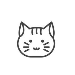 Cute cat face icon. Simple funny kitten logo