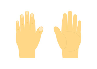 Vector flat illustration.Isolated hands on a white background.