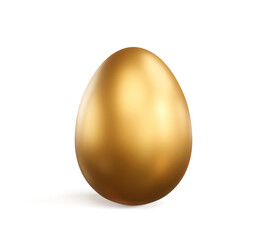 Golden easter egg isolated on white background. 3d illustration.