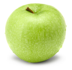 single green apple isolated on white background. clipping path
