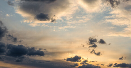 Beautiful sky with cloud before sunset .