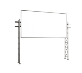 Obraz premium Blank billboard isolated on white background. Mockup for advertising banners or design. 3d illustration.