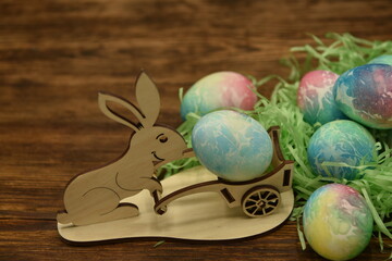 easter bunny with easter eggs