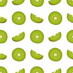 Seamless kiwi pattern, vector illustration