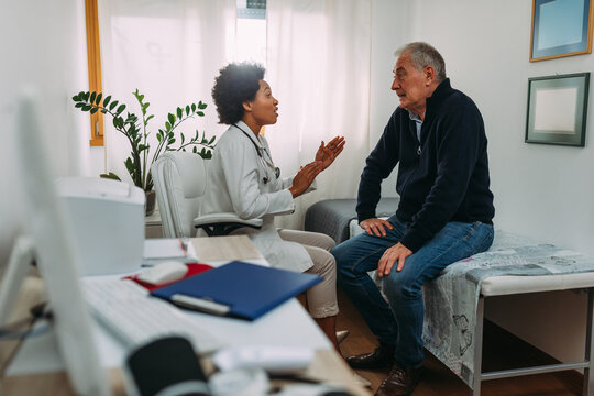 Doctor and patient during examination in office