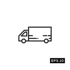 Shipping truck line icon vector. Truck car icon vector illustration