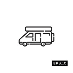 Shipping van line icon vector. van car icon vector illustration
