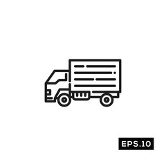 Shipping truck line icon vector. Truck car icon vector illustration