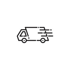 Shipping truck line icon vector. Truck car icon vector illustration