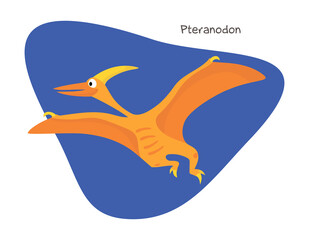 Vector cartoon dinosaur isolated on white background. Pteranodon.