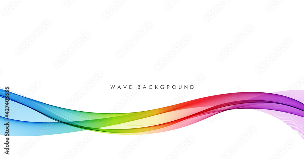 Poster Vector abstract colorful flowing wave lines isolated on white background. Design element for technology, science, music or modern concept.