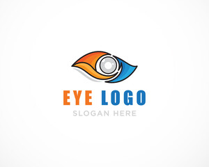 color eye care logo template design vector