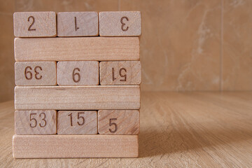 small wooden beams. Wooden beams for play. Shock tower game