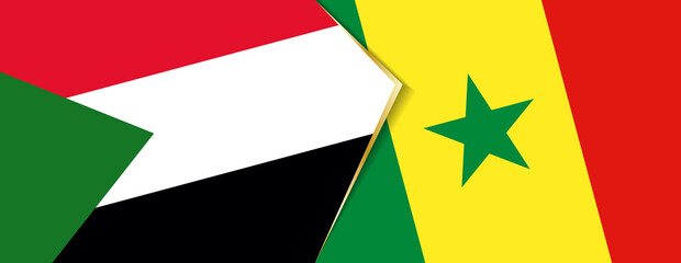 Sudan and Senegal flags, two vector flags.