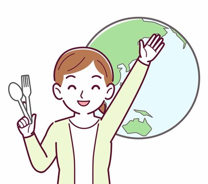 recommend clip art: 脱プラを考える人