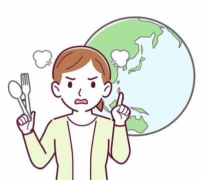 recommend clip art: 脱プラを考える人