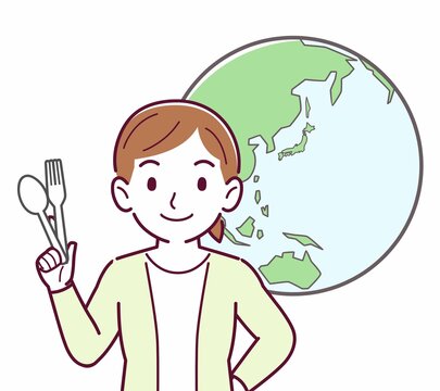 recommend clip art: 脱プラを考える人