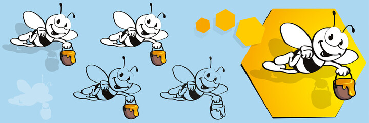ABEILLE AVEC POT DE MIEL