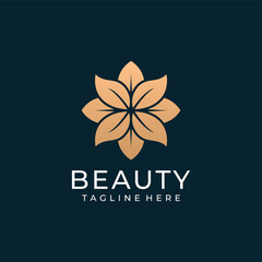 Inspirational beauty gold flower logo design vector spa concept. Logo can be used for icon, brand, identity, symbol, fashion, zen, luxury, gradient, and business company