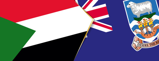 Sudan and Falkland Islands flags, two vector flags.