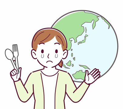 recommend clip art: 脱プラを考える人