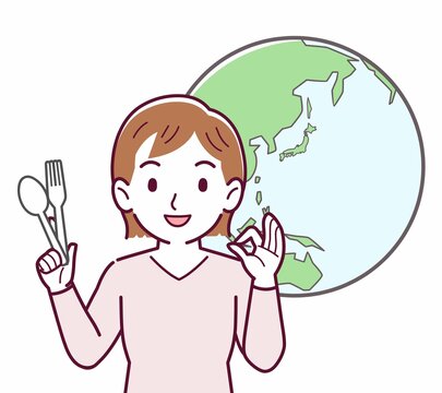 recommend clip art: 脱プラを考える人