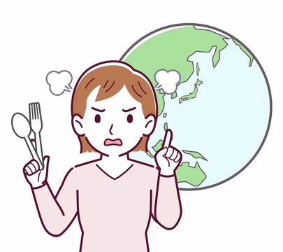 recommend clip art: 脱プラを考える人