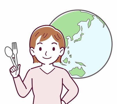 recommend clip art: 脱プラを考える人