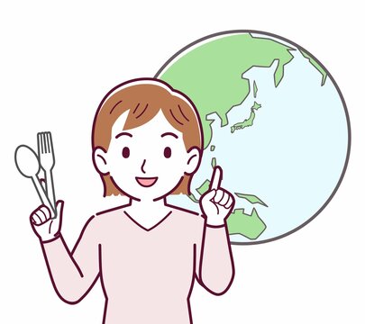 recommend clip art: 脱プラを考える人