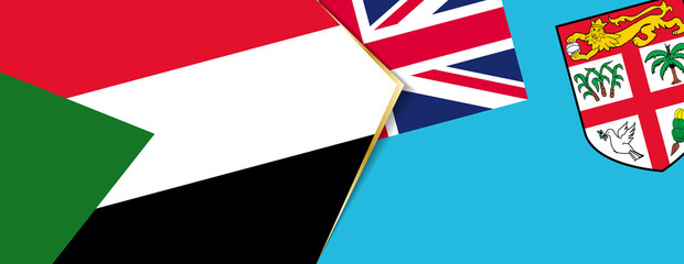 Sudan and Fiji flags, two vector flags.