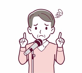 マイクで歌う人