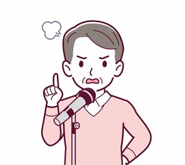 マイクで歌う人