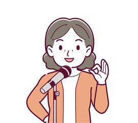 マイクで歌う人