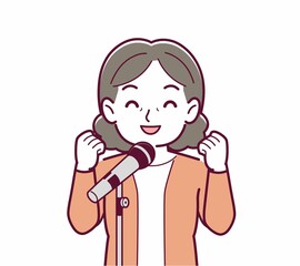 マイクで歌う人
