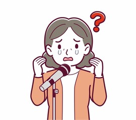 マイクで歌う人