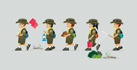 Student in a scout uniform with a gray backdrop.